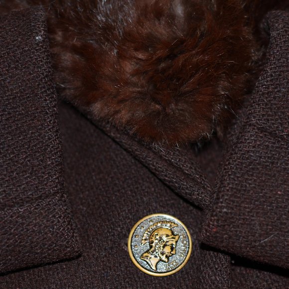 Roma XXVll Brown Fur Wool Coat - Picture 14 of 16